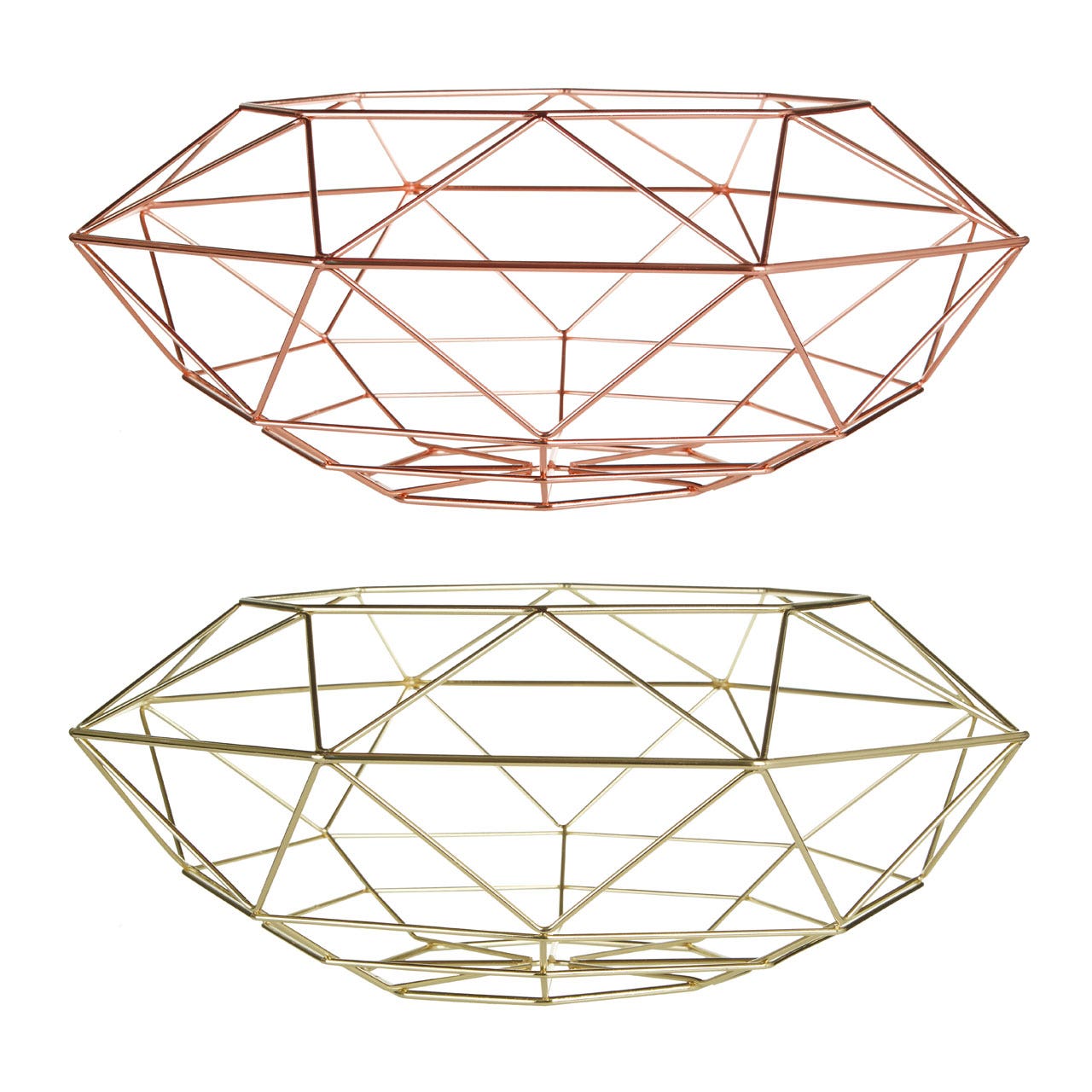 Vertex Copper Finish Wide Fruit Basket - Modern Home Interiors