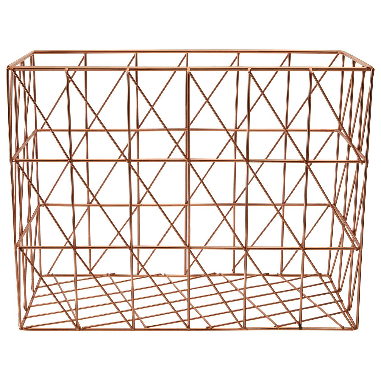 Vertex Cross Wire Storage Basket - Copper