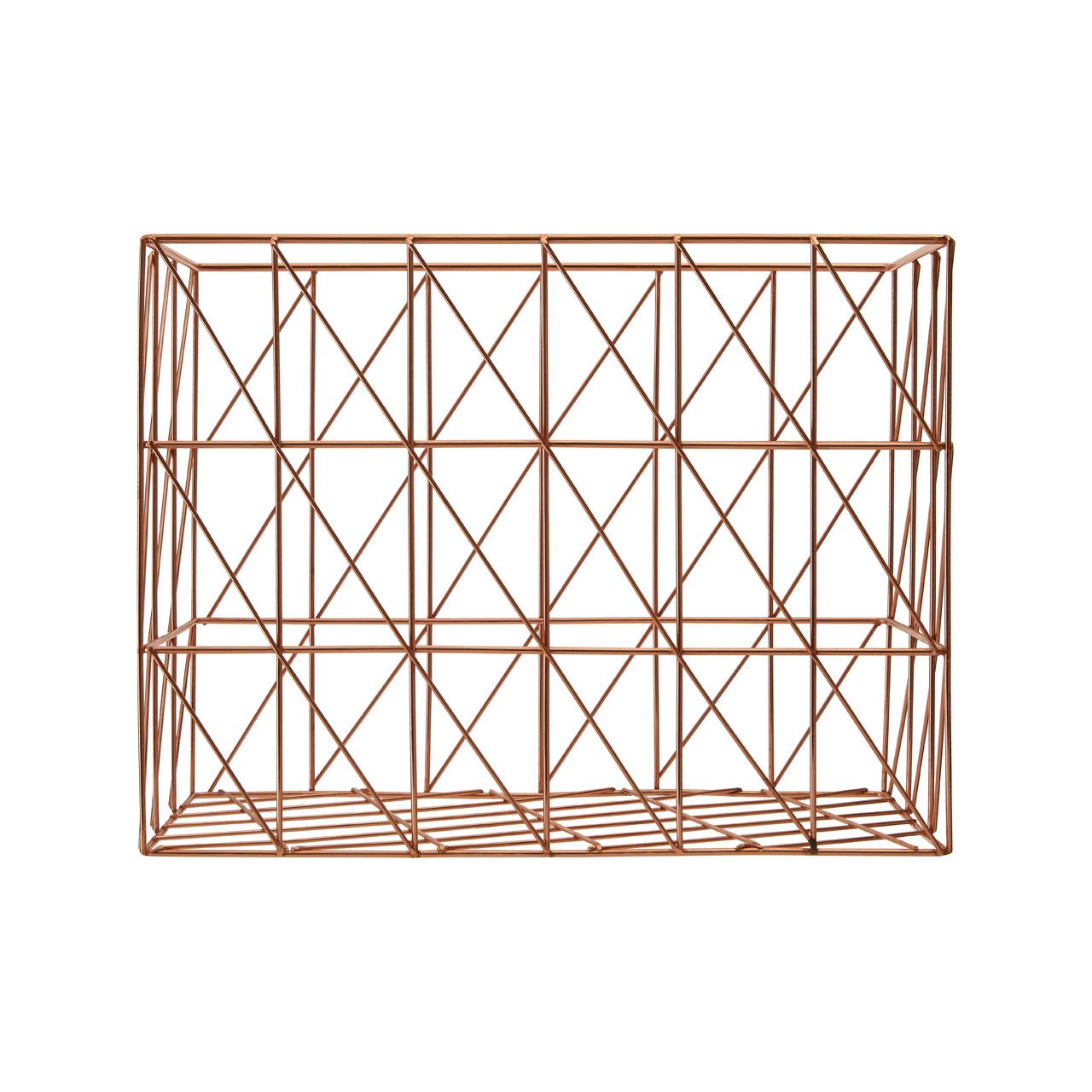 Vertex Cross Wire Storage Basket - Copper