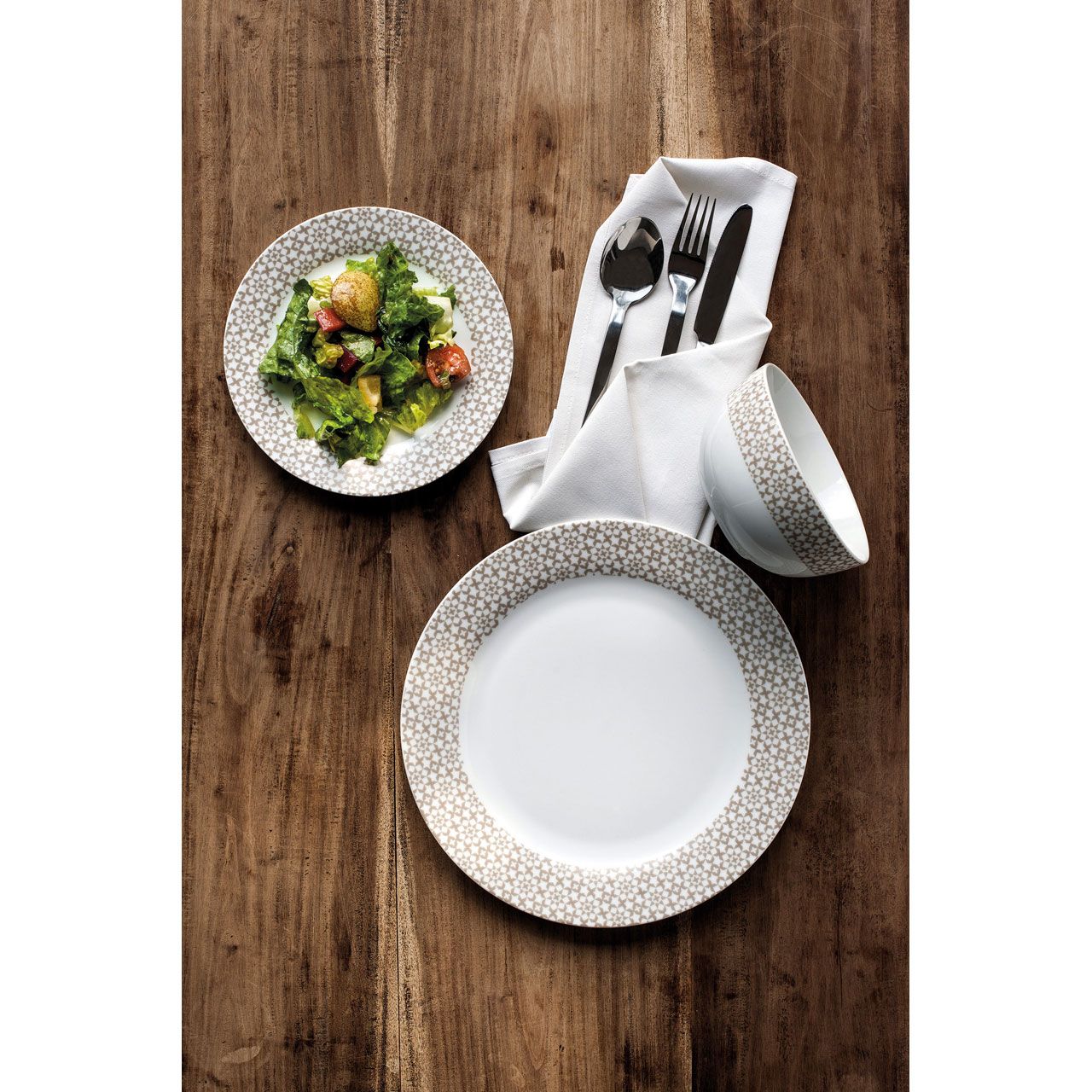 12 Pc Avie Casablanca Natural Dinner Set
