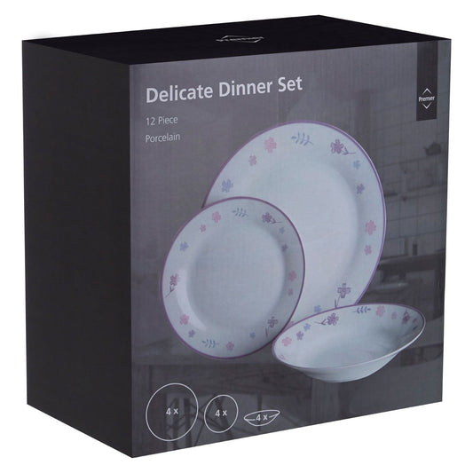 12 Pc Delicate Dinner Set