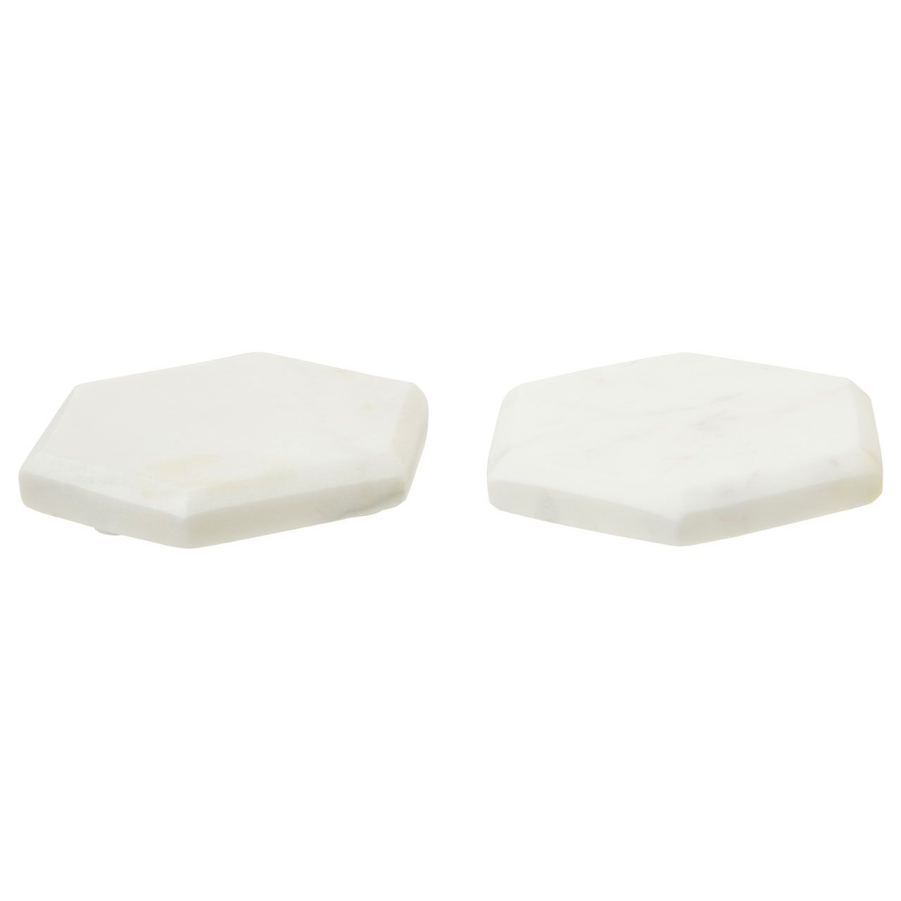 Hexagon White Marble Coasters - Set of 4