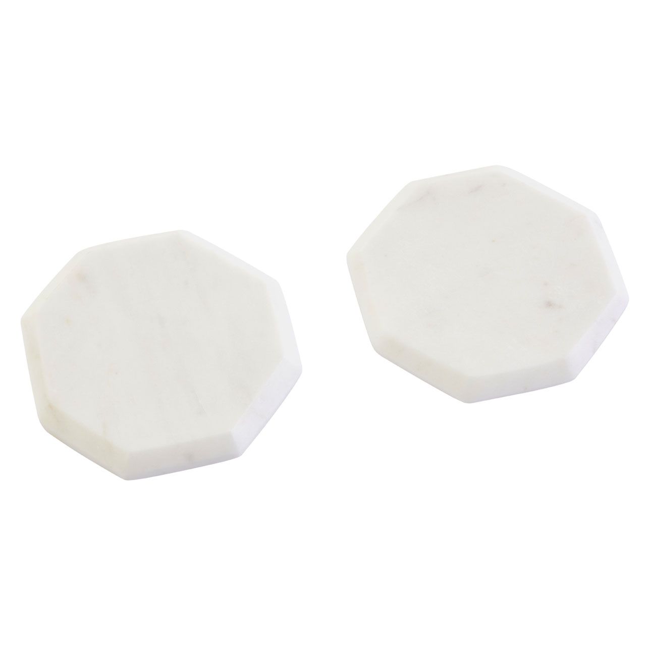 Octagon White Marble Coasters - Set of 4