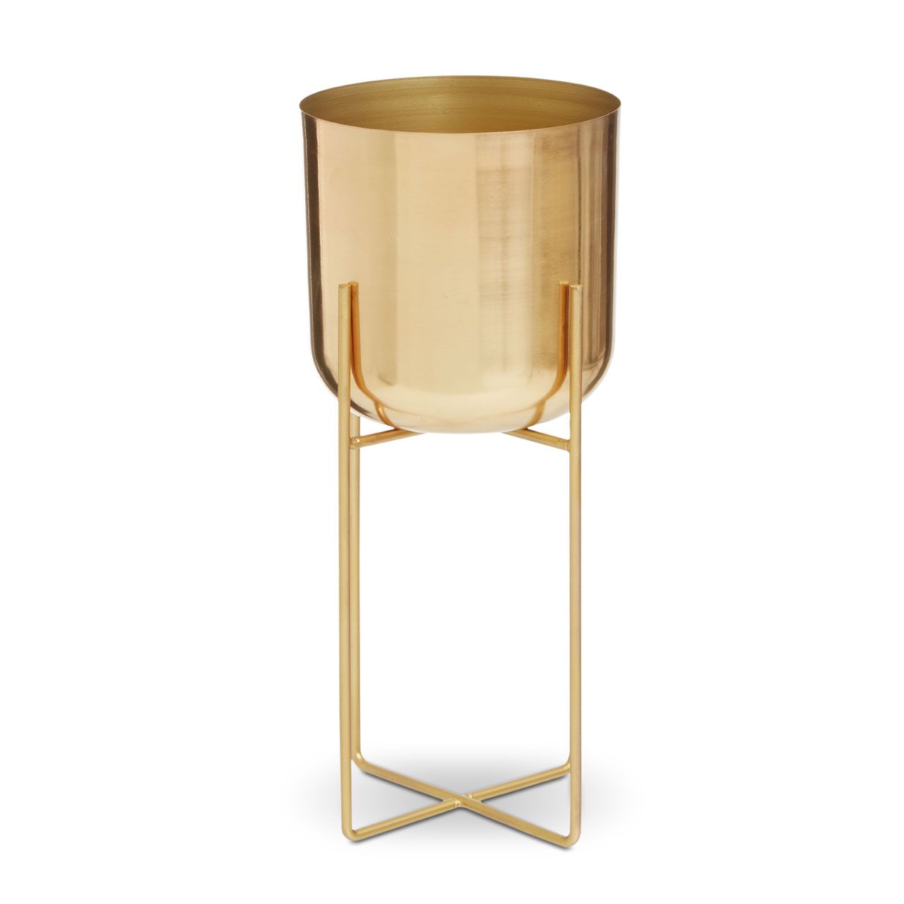 Aliza Floor Standing Planter - Gold