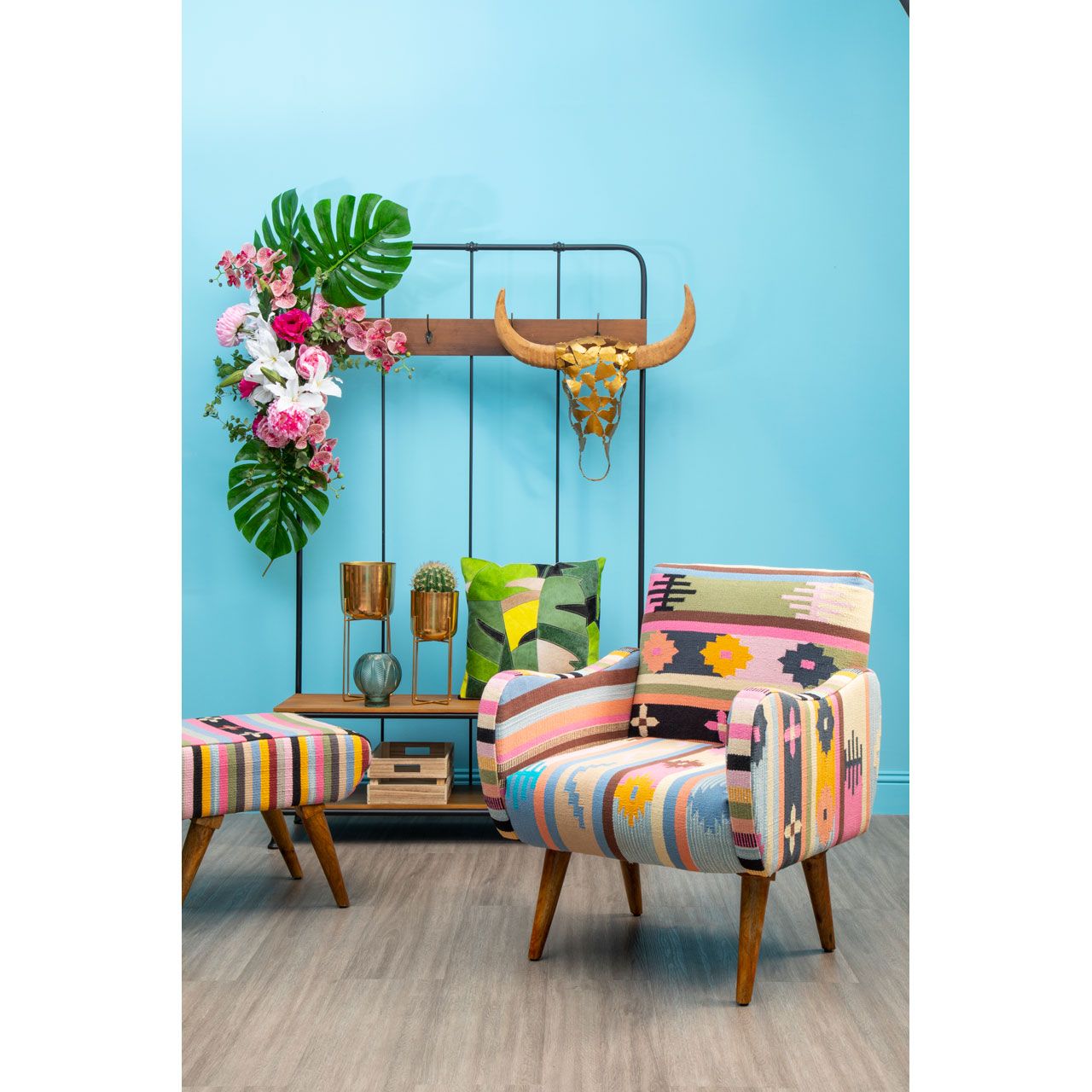Aliza Floor Standing Planter - Gold