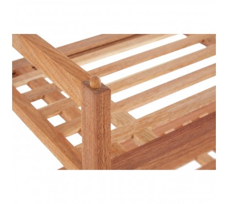 2 Tier Slatted Design Stackable Shoe Rack - Modern Home Interiors
