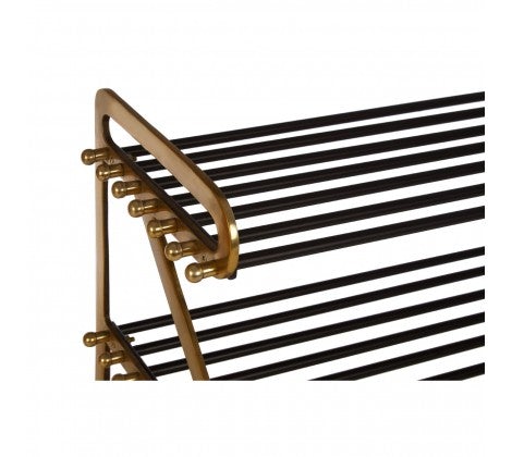 Hawkes Premium Black and Gold 3 Tier Shoe Rack - Modern Home Interiors