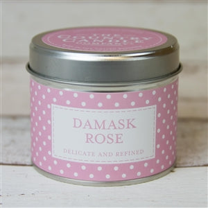 Polka Dot Candle in Tin - Damask Rose