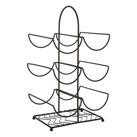 Vertex Black Powder Coat 6 Bottle Wine Rack - Modern Home Interiors