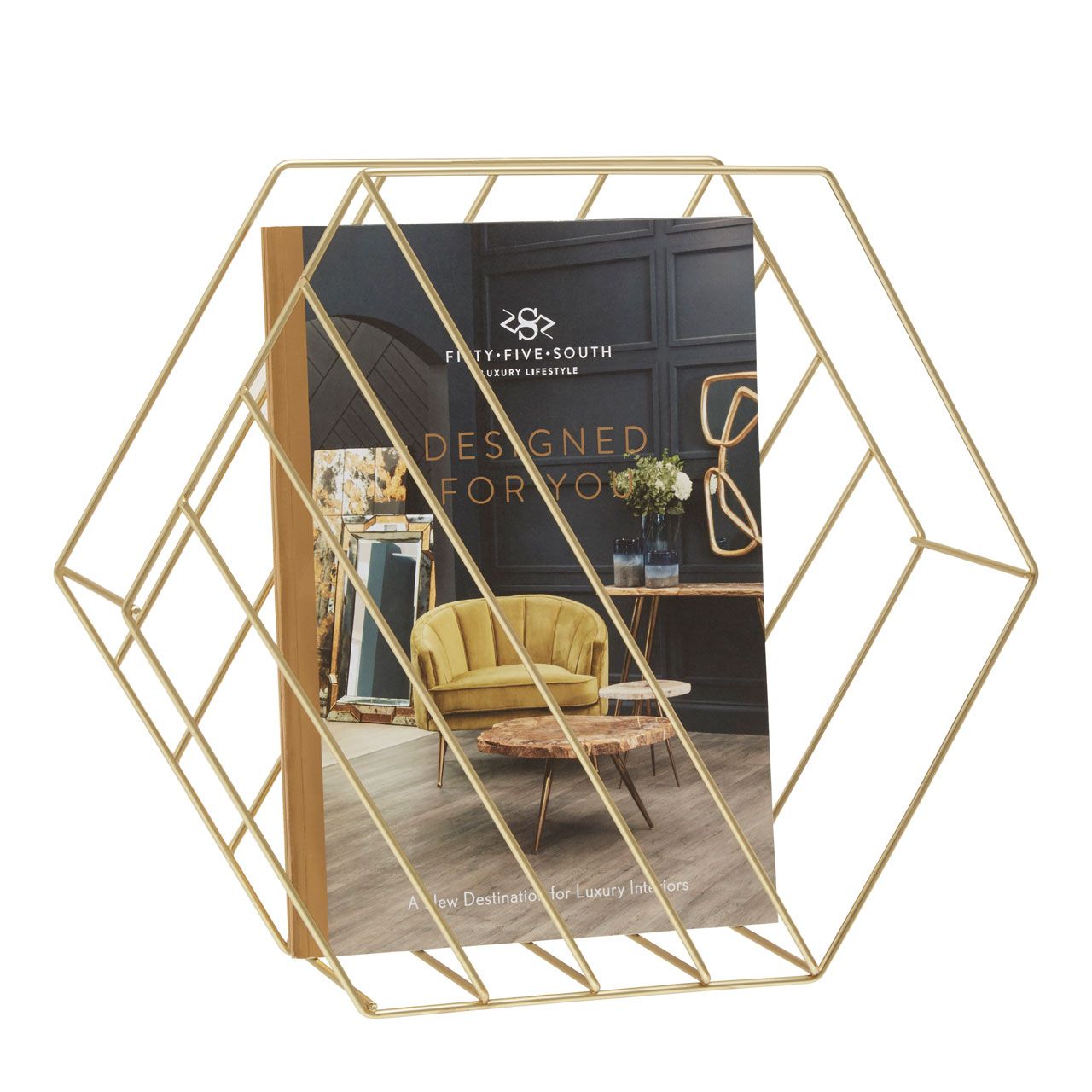 Vertex Hexagonal Basket - Gold