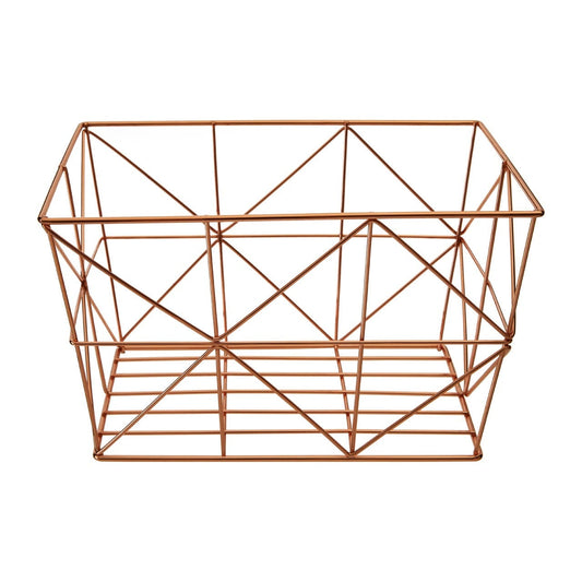 Vertex Copper Finish Tapered Wire Basket - Modern Home Interiors