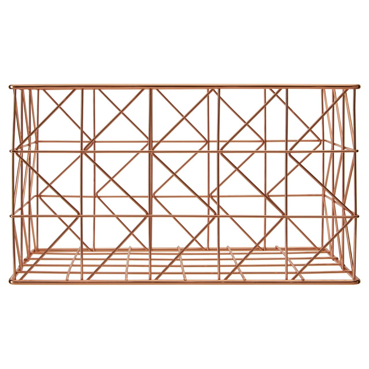 Vertex Zig Zag Wire Storage Basket - Copper