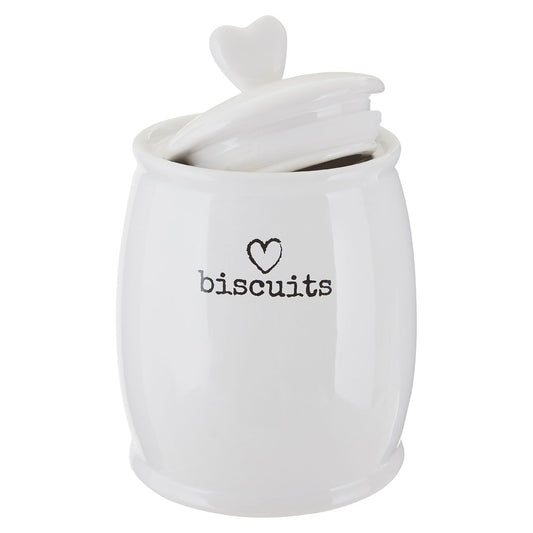 Love Heart Charm Biscuit Canister