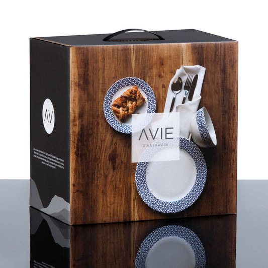 12Pc Avie Casablanca Blue Dinner Set