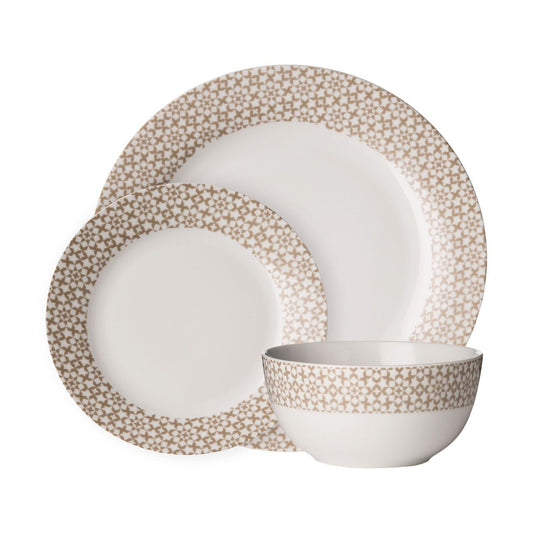 12 Pc Avie Casablanca Natural Dinner Set