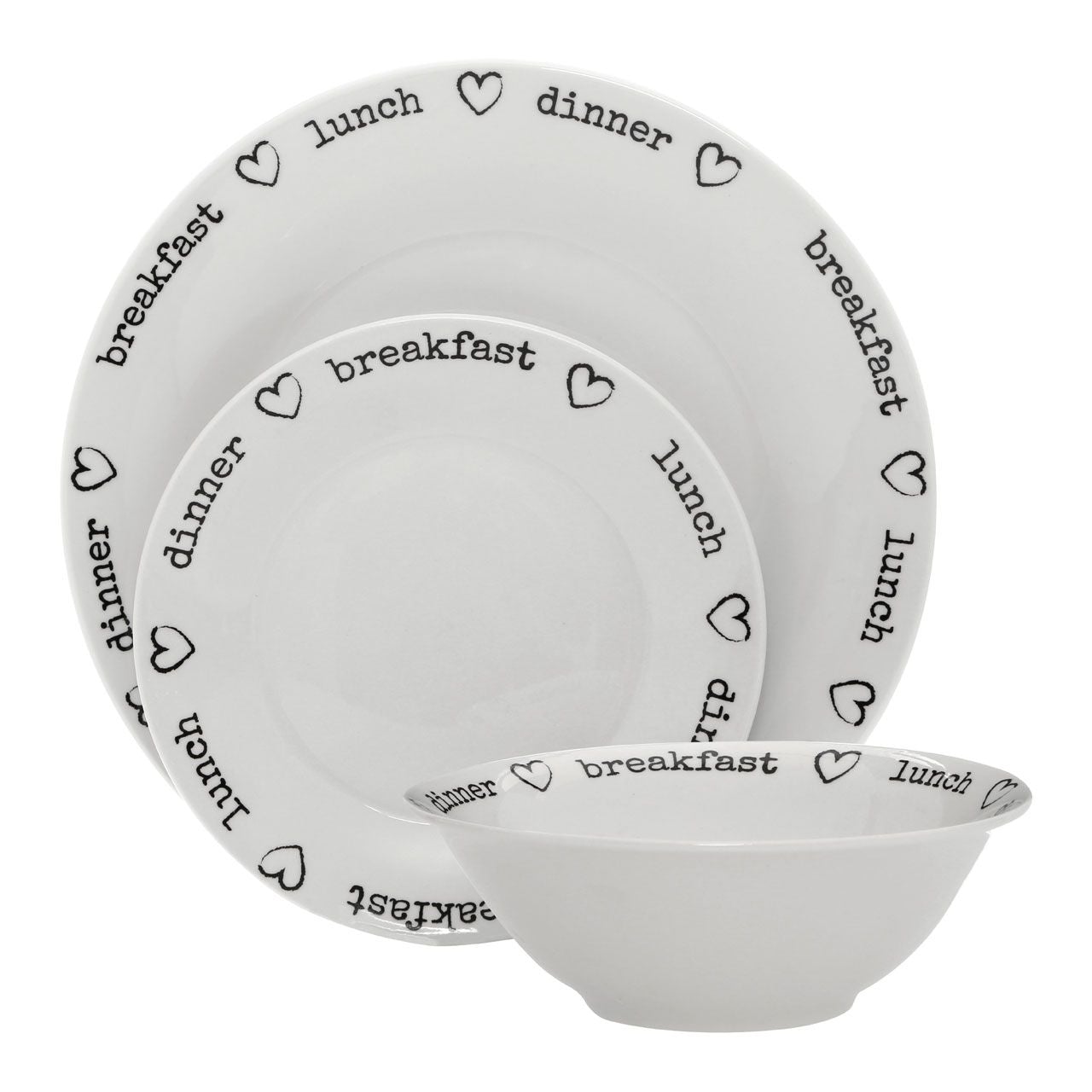 12 Piece Charm White Dinner Set