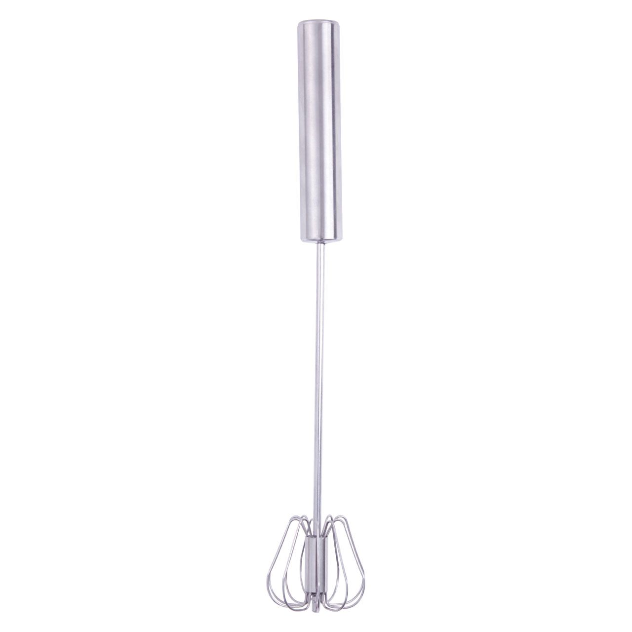 Matte Finish Stainless Steel Press and Spin Kitchen Gadget Whisk