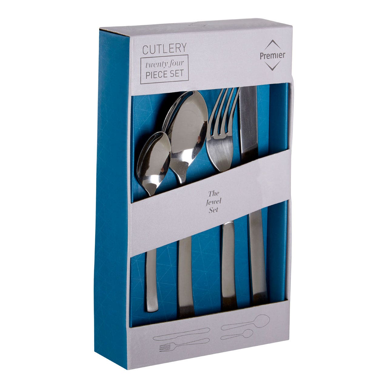 Jewel Silver Finish Cutlery Set - 24Pc - Modern Home Interiors