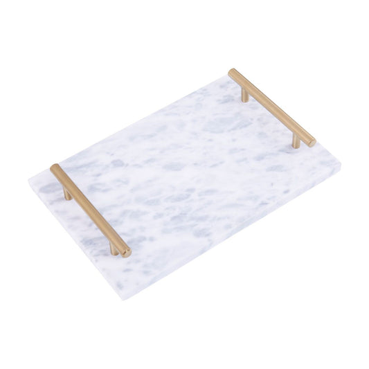 Marble Serving Tray Silver or Gold Handles