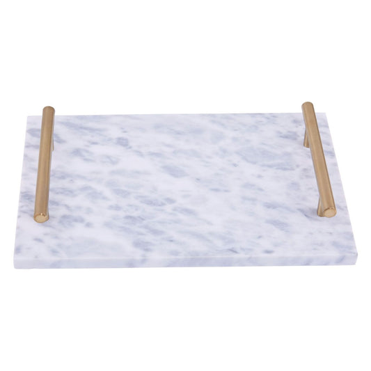 Marble Serving Tray Silver or Gold Handles