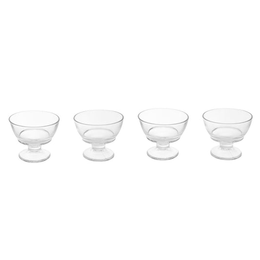 Round Glass Dessert Dishes - Set of 4