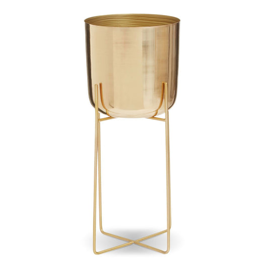 Aliza Floor Standing Planter - Gold