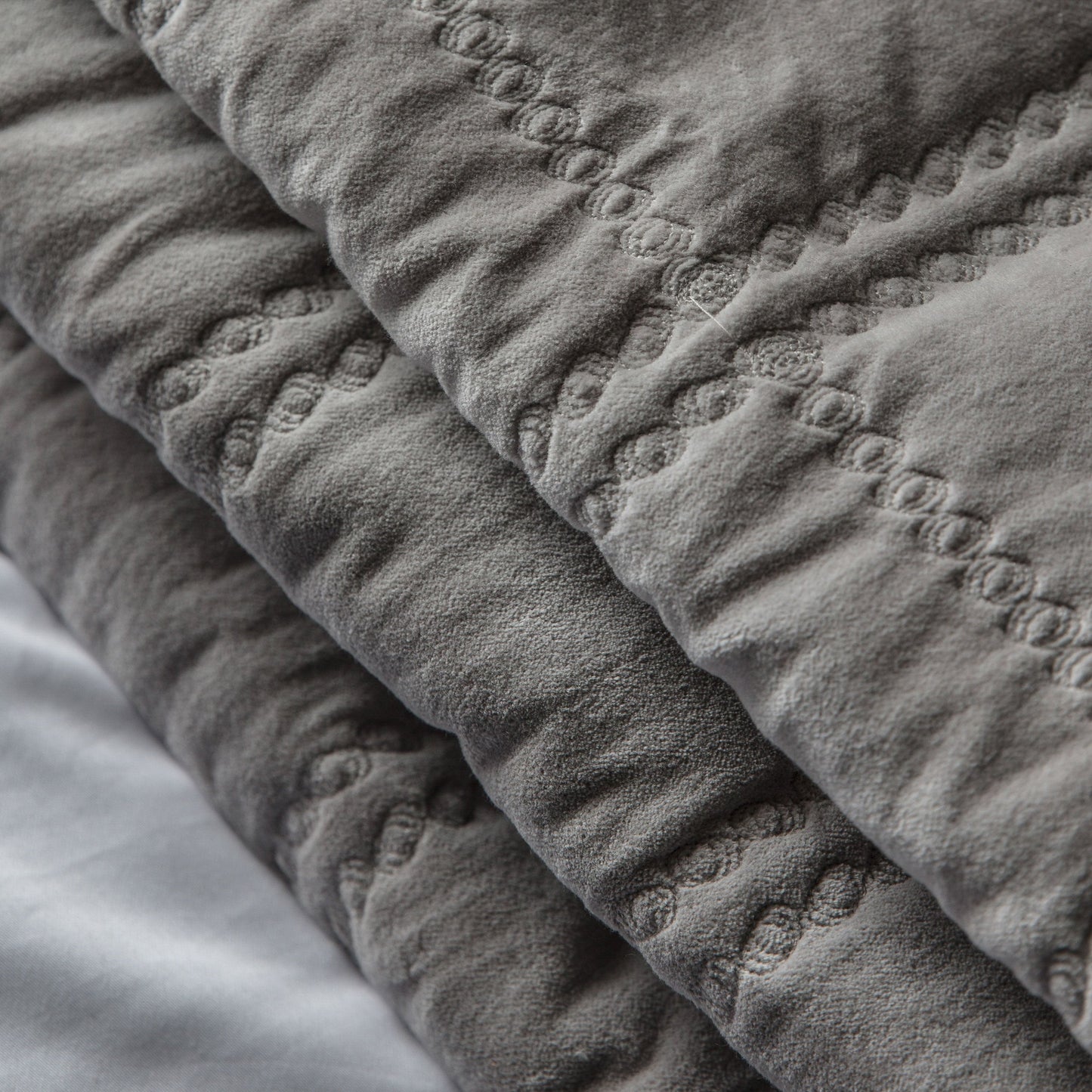 Quilted Cotton Bedspread - Grey