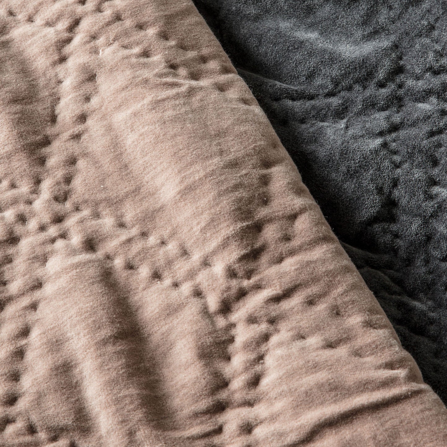 Quilted Diamond Bedspread - Charcoal