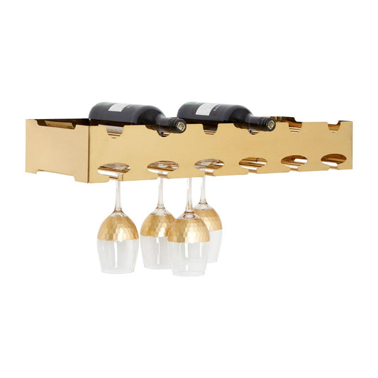 Novo 6 Bottle Silver Wide Wine Rack - Modern Home Interiors