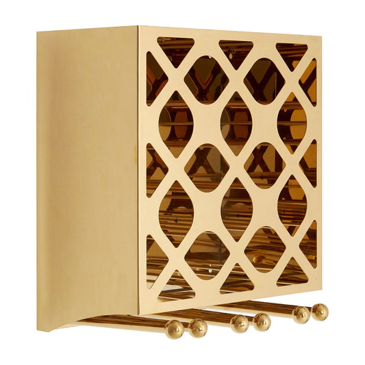 Novo 12 Bottle Gold Finish Wine Rack - Modern Home Interiors