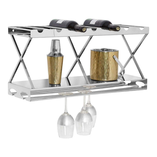 Novo 2 Tier 7 Bottle Silver Finish Wine Rack - Modern Home Interiors