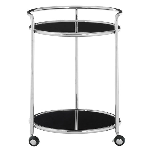 Novo Round Silver Finish Trolley - Modern Home Interiors