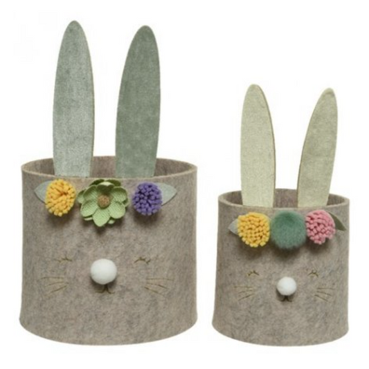 Bunny Face Baskets, Set of 2